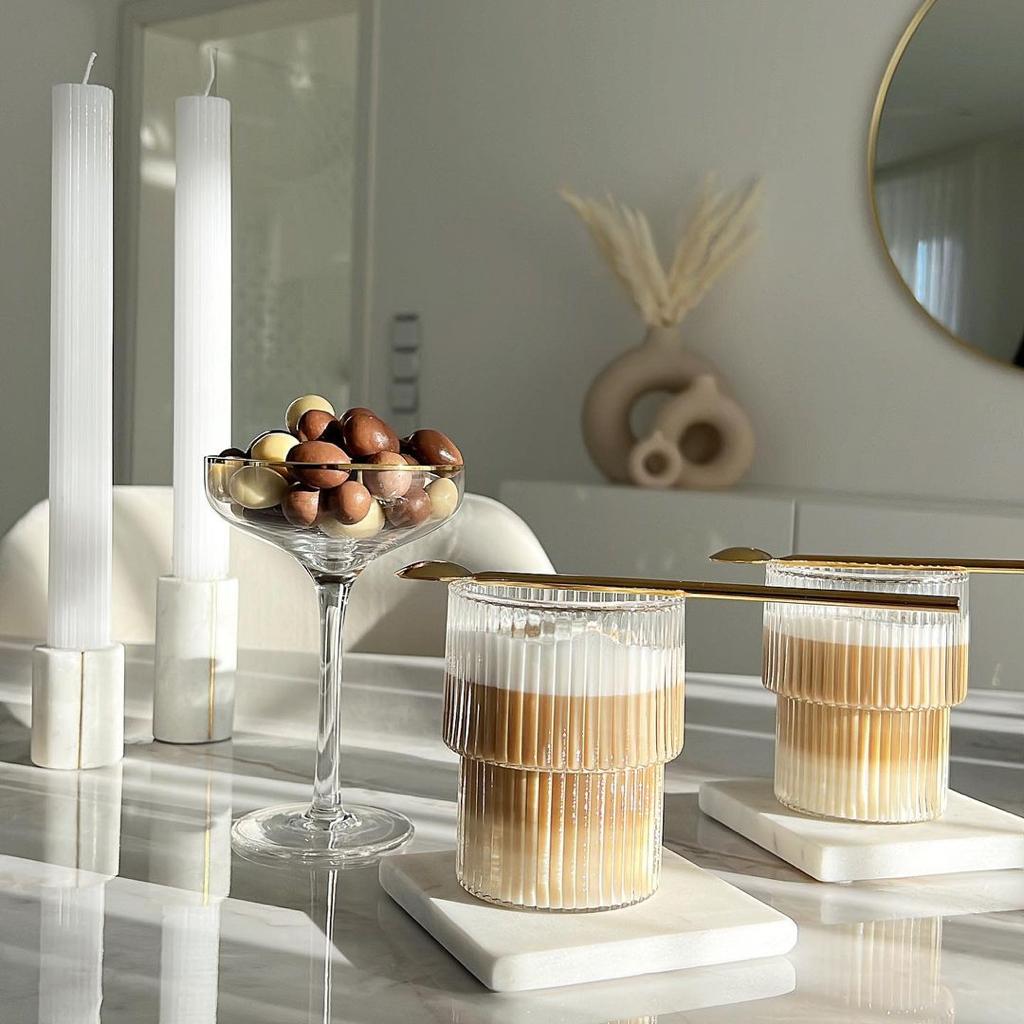 Riffle Glass Short Gold