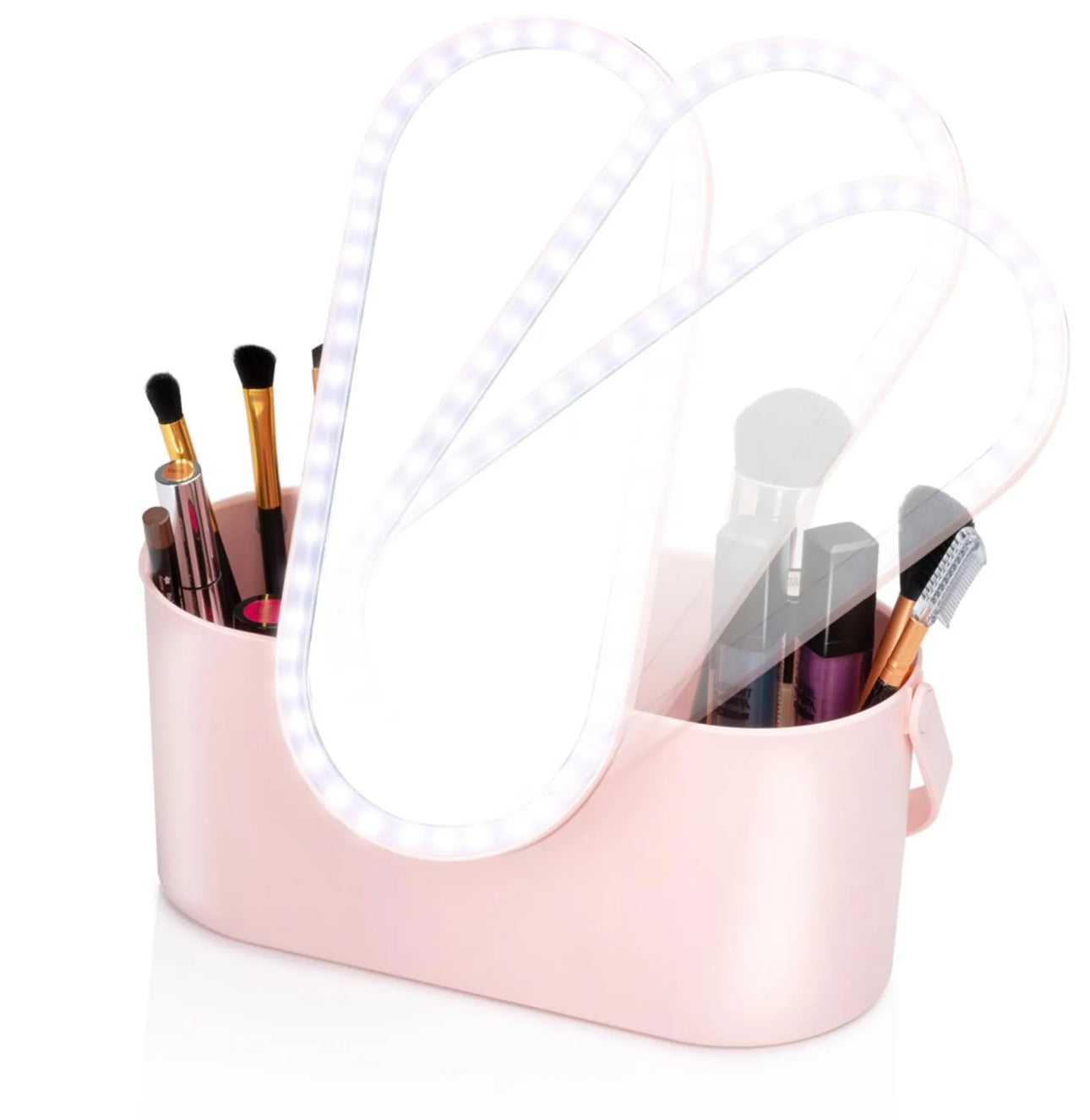 Make Up Organizer mit LED-Spiegel - Reise Kosmetiktasche - Einstellbare LED-Beleuchtung