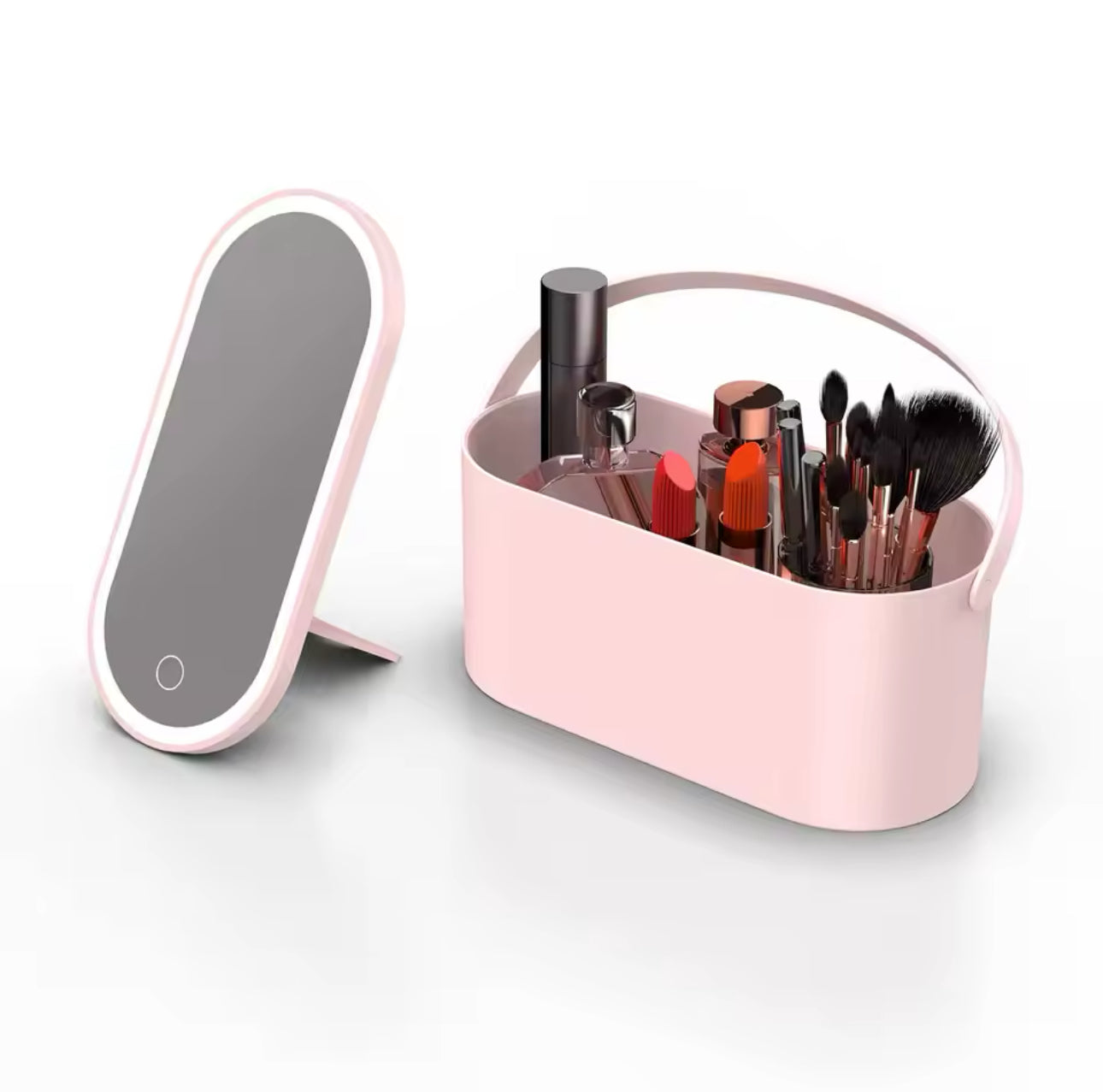 Make Up Organizer mit LED-Spiegel - Reise Kosmetiktasche - Einstellbare LED-Beleuchtung