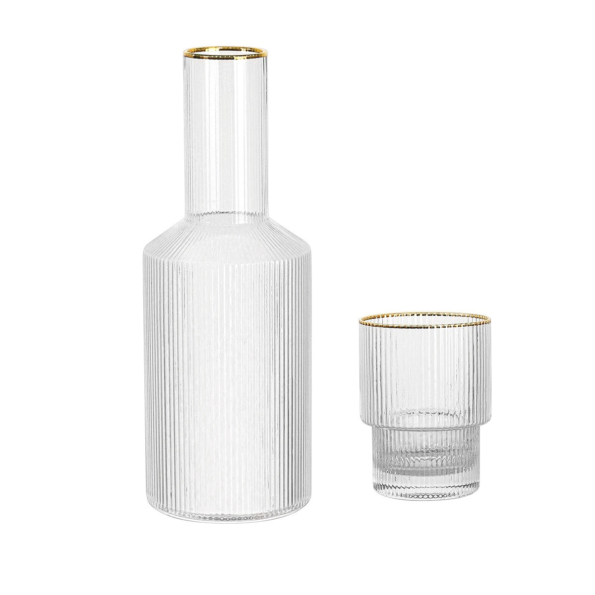 Riffle Glasskaraffe Gold